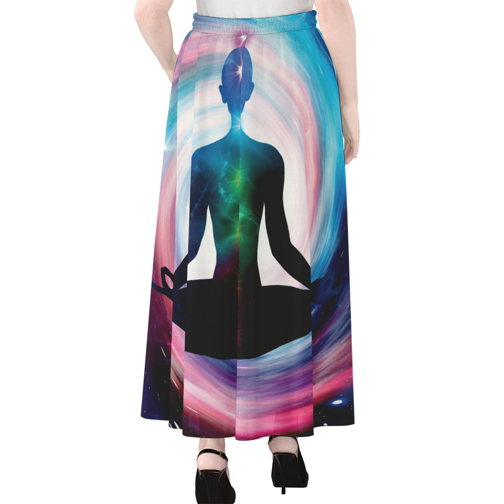 Chakras Of The Universe Print Chiffon Maxi Skirt