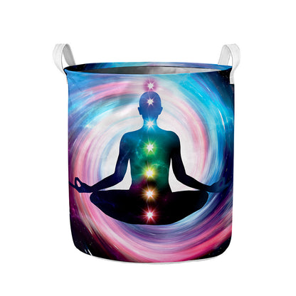Chakras Of The Universe Print Collapsible Laundry Basket