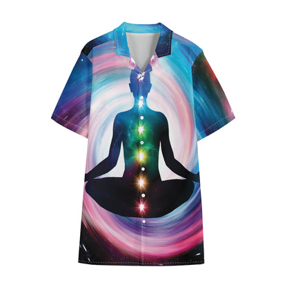Chakras Of The Universe Print Cotton Hawaiian Shirt