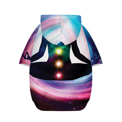 Chakras Of The Universe Print Dog Zip Up Hoodie