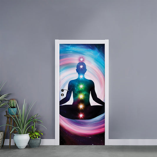 Chakras Of The Universe Print Door Sticker