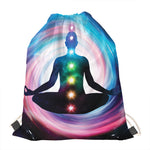 Chakras Of The Universe Print Drawstring Bag