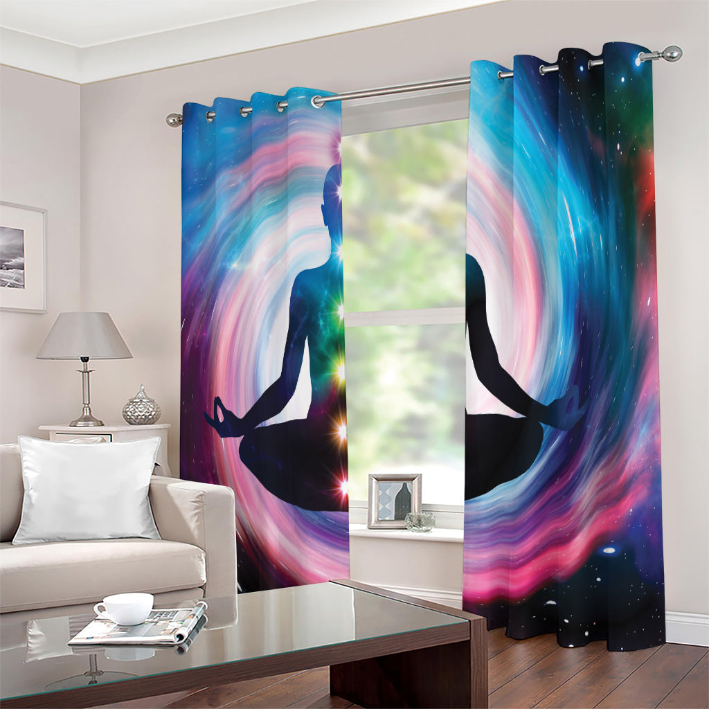 Chakras Of The Universe Print Extra Wide Grommet Curtains