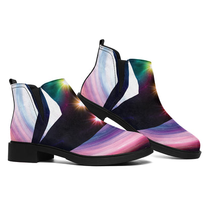 Chakras Of The Universe Print Flat Ankle Boots