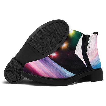 Chakras Of The Universe Print Flat Ankle Boots