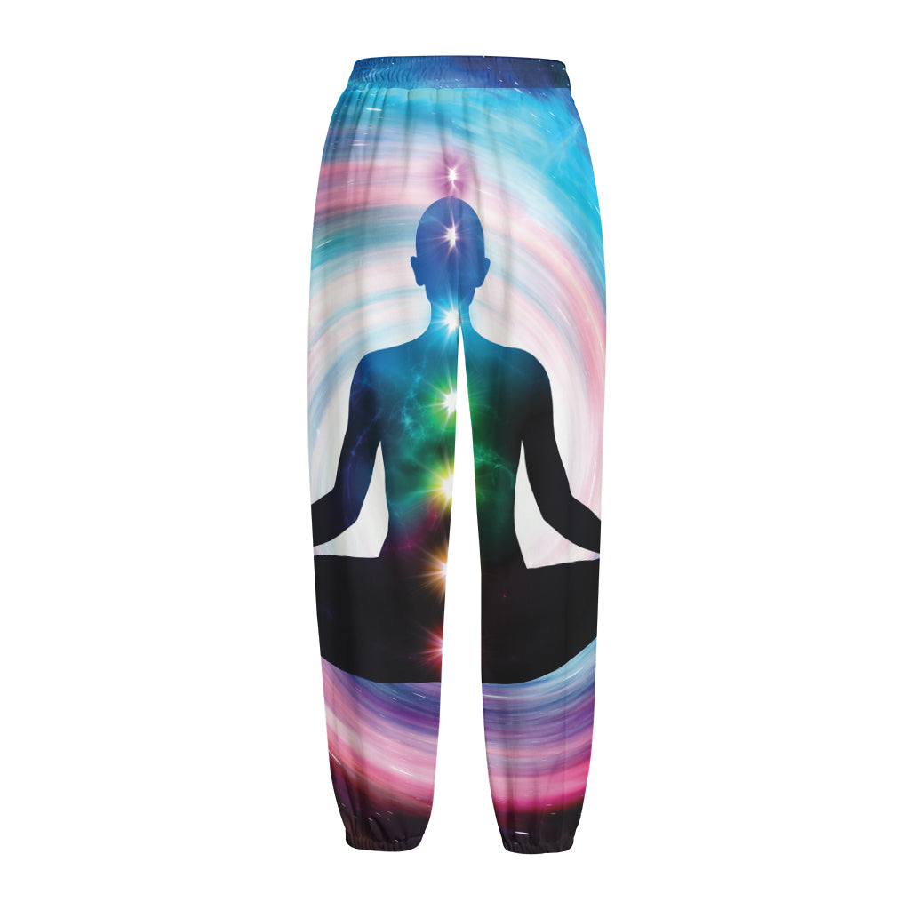 Chakras Of The Universe Print Fleece Lined Knit Pants
