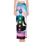 Chakras Of The Universe Print High Slit Maxi Skirt