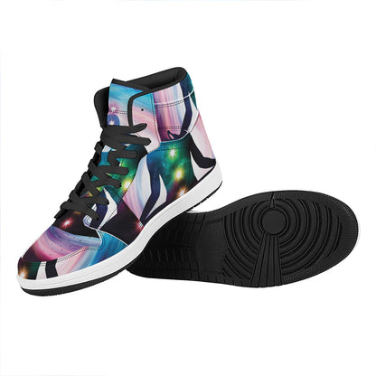 Chakras Of The Universe Print High Top Leather Sneakers