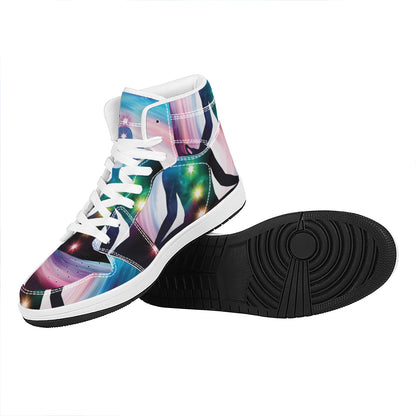 Chakras Of The Universe Print High Top Leather Sneakers