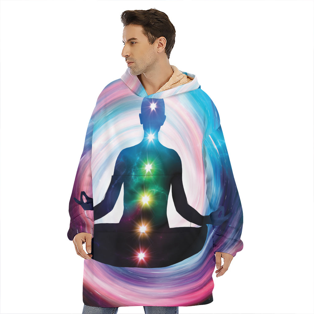Chakras Of The Universe Print Hoodie Blanket