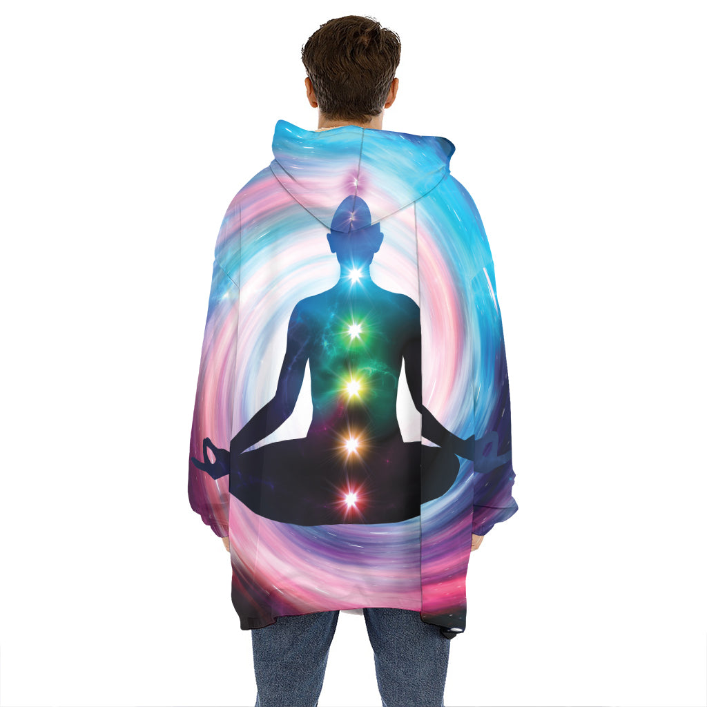 Chakras Of The Universe Print Hoodie Blanket