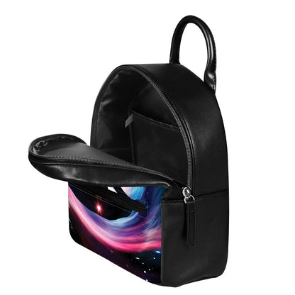 Chakras Of The Universe Print Leather Backpack