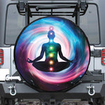 Chakras Of The Universe Print Leather Spare Tire Cover