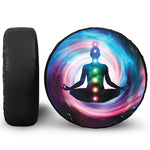 Chakras Of The Universe Print Leather Spare Tire Cover