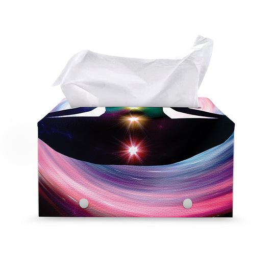 Chakras Of The Universe Print Leather Tissue Box Cover