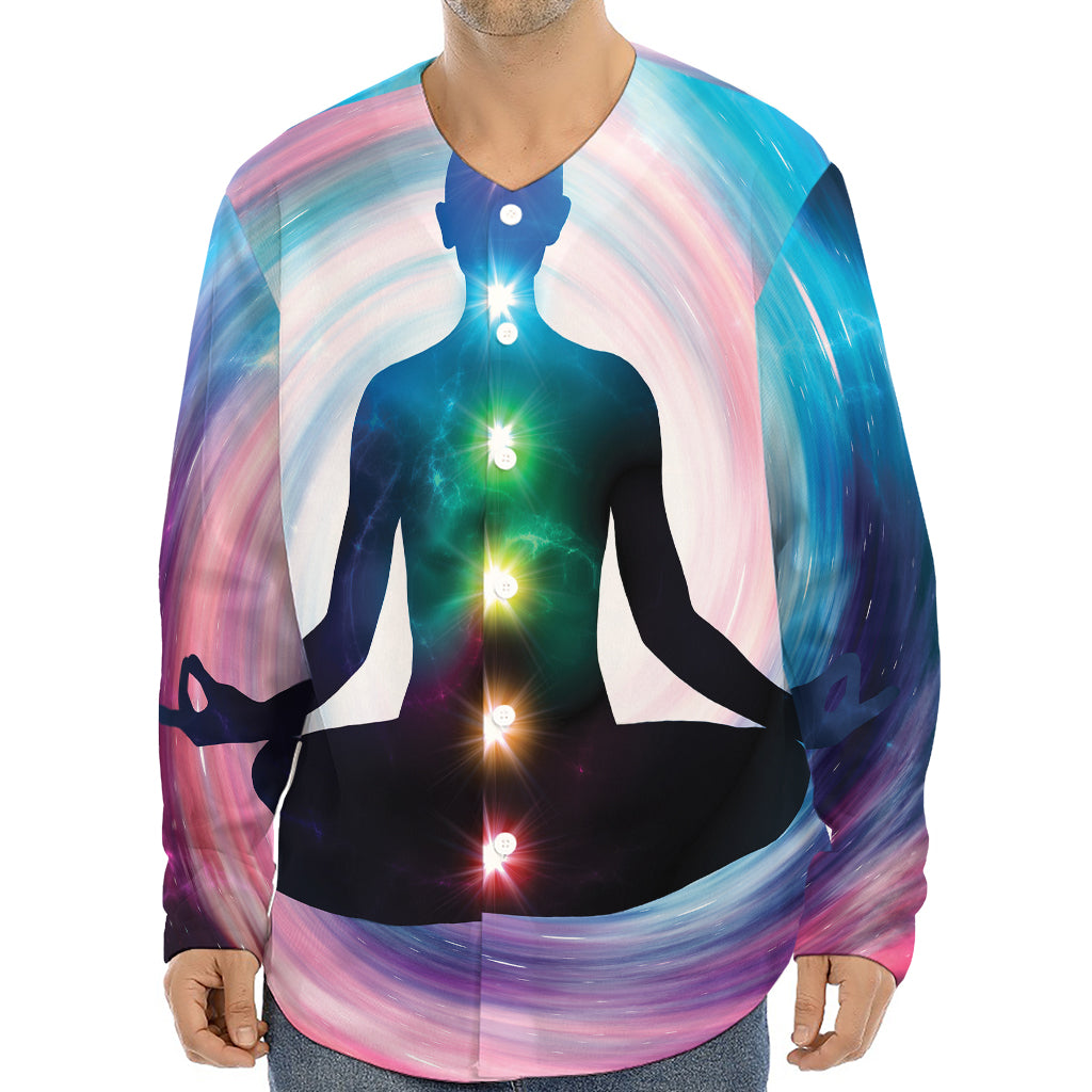 Chakras Of The Universe Print Long Sleeve Baseball Jersey