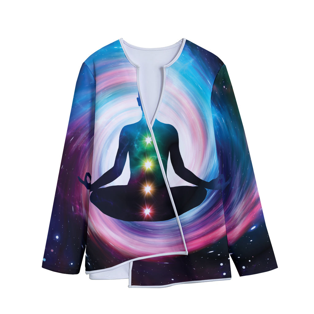 Chakras Of The Universe Print Long Sleeve Short Coat