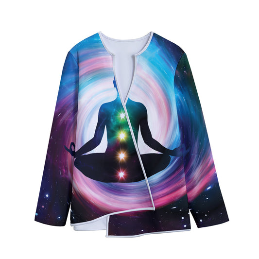 Chakras Of The Universe Print Long Sleeve Short Coat