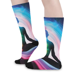 Chakras Of The Universe Print Long Socks