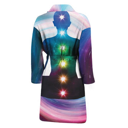 Chakras Of The Universe Print Men's Bathrobe