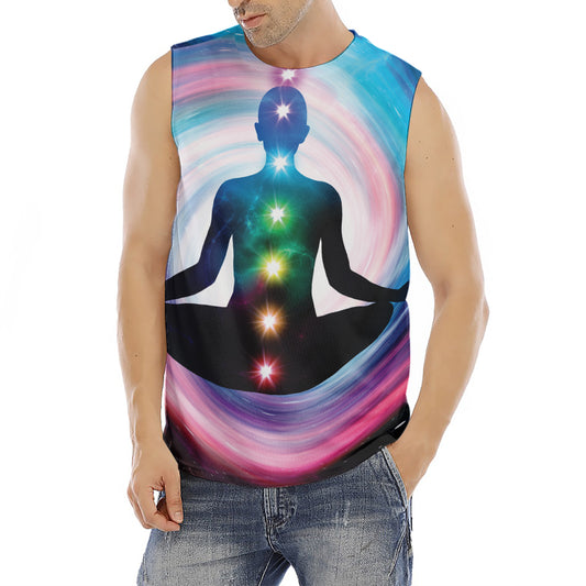 Chakras Of The Universe Print Men's Fitness Tank Top