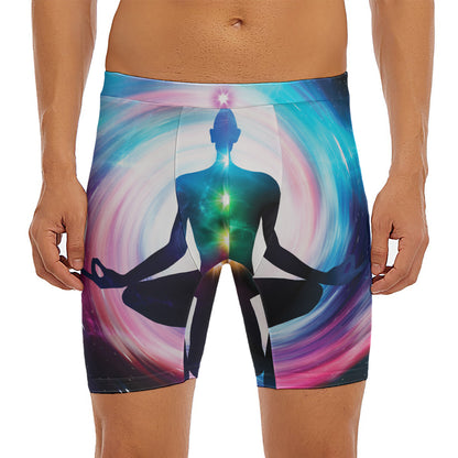 Chakras Of The Universe Print Men's Long Boxer Briefs