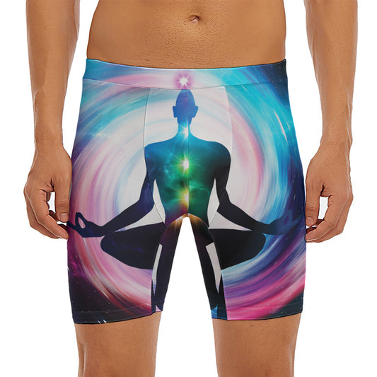 Chakras Of The Universe Print Men's Long Boxer Briefs