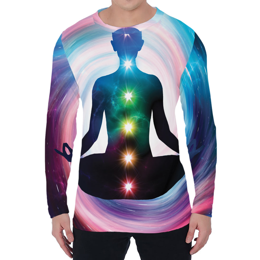 Chakras Of The Universe Print Men's Long Sleeve T-Shirt