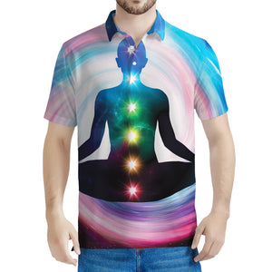 Chakras Of The Universe Print Men's Polo Shirt