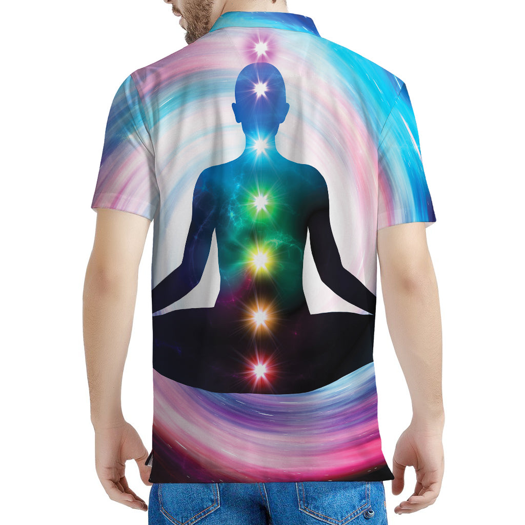 Chakras Of The Universe Print Men's Polo Shirt