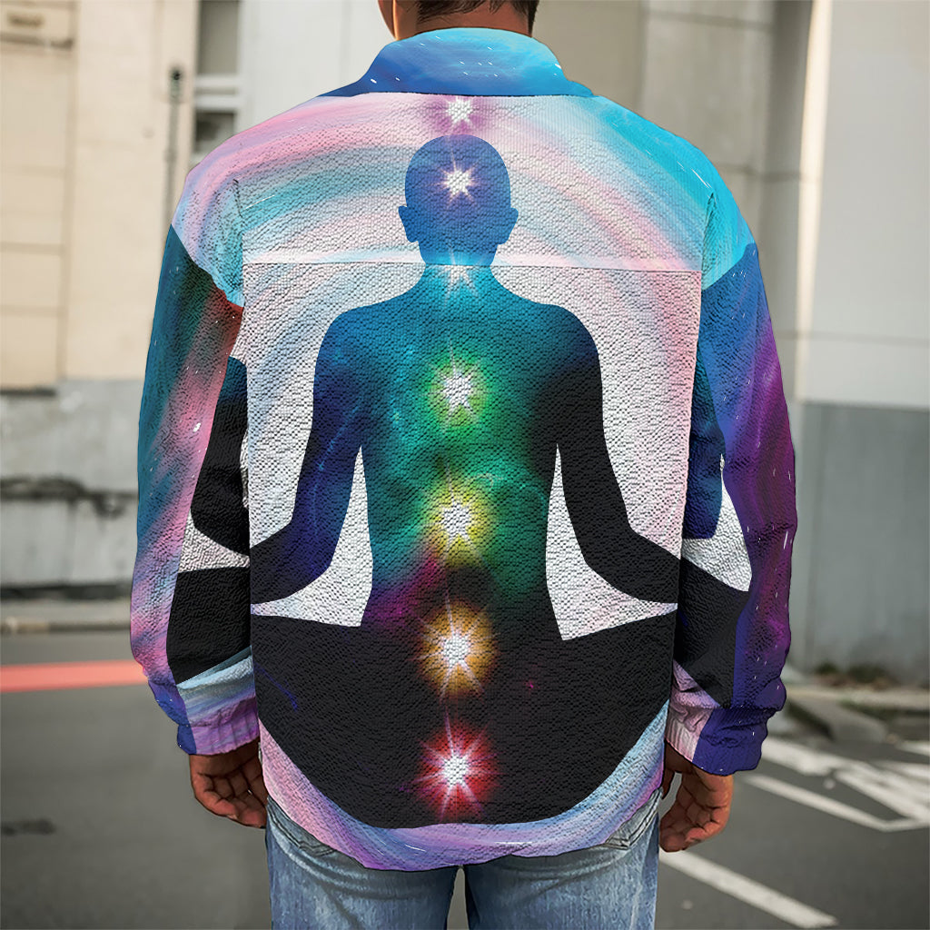 Chakras Of The Universe Print Men's Shirt Jacket