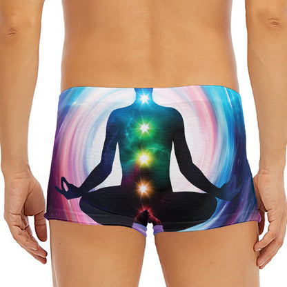 Chakras Of The Universe Print Men's Short Boxer Briefs