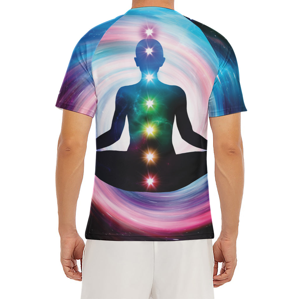 Chakras Of The Universe Print Men's Short Sleeve Rash Guard