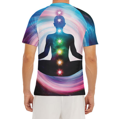 Chakras Of The Universe Print Men's Short Sleeve Rash Guard