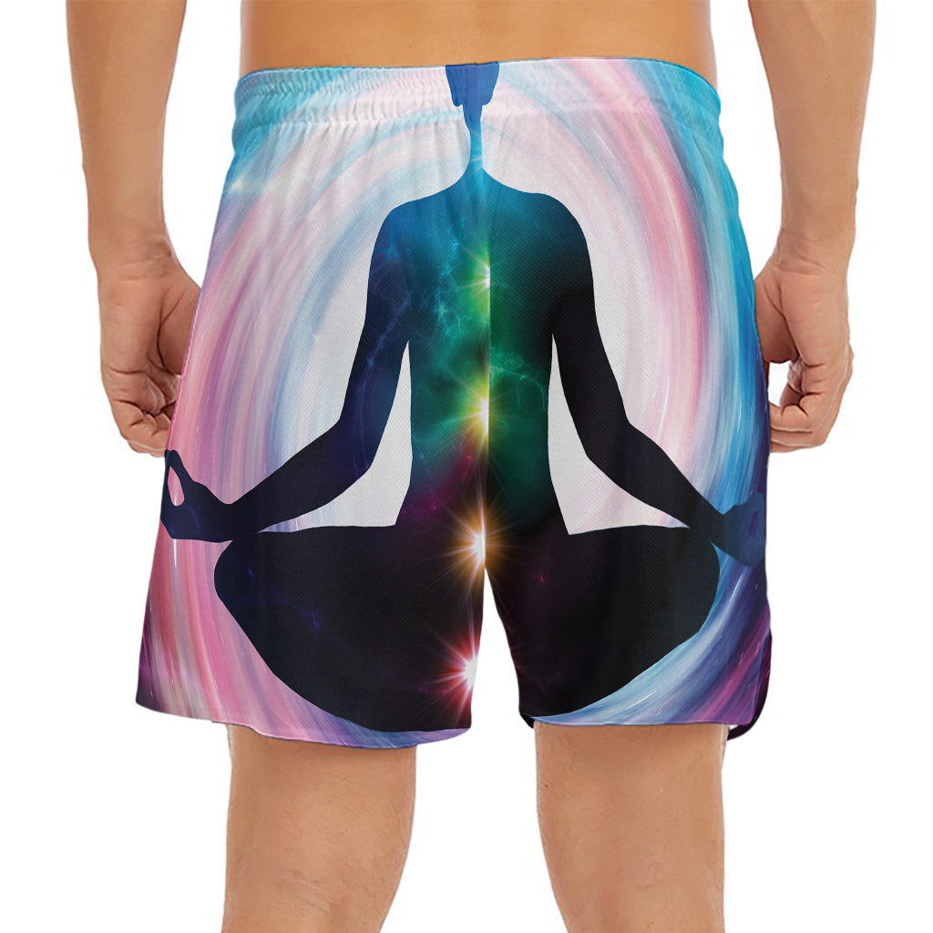 Chakras Of The Universe Print Men's Split Running Shorts