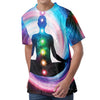 Chakras Of The Universe Print Men's Velvet T-Shirt