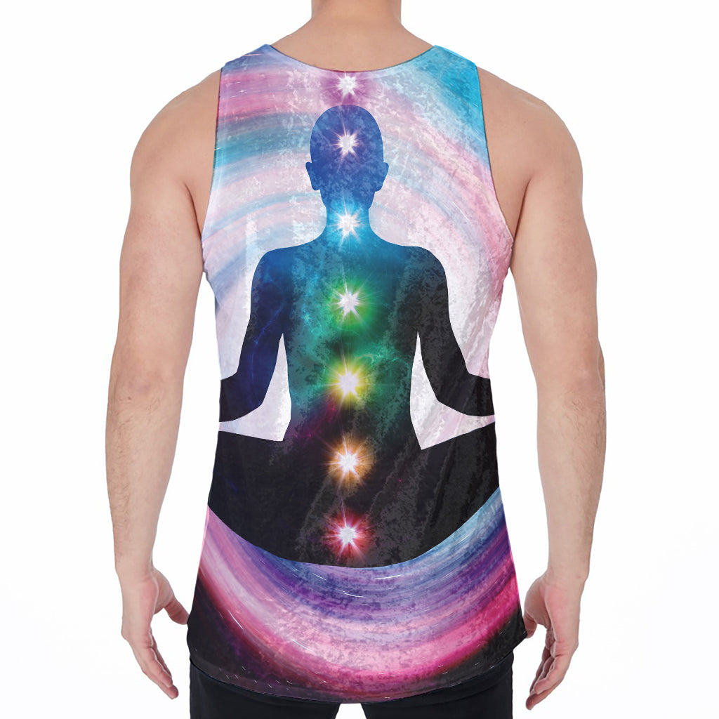 Chakras Of The Universe Print Men's Velvet Tank Top
