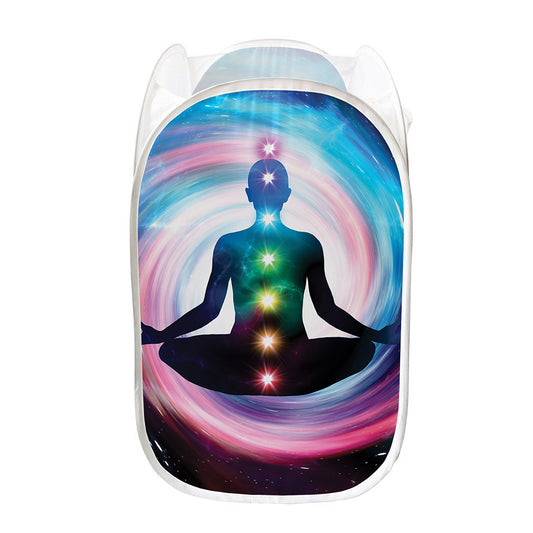 Chakras Of The Universe Print Mesh Laundry Hamper