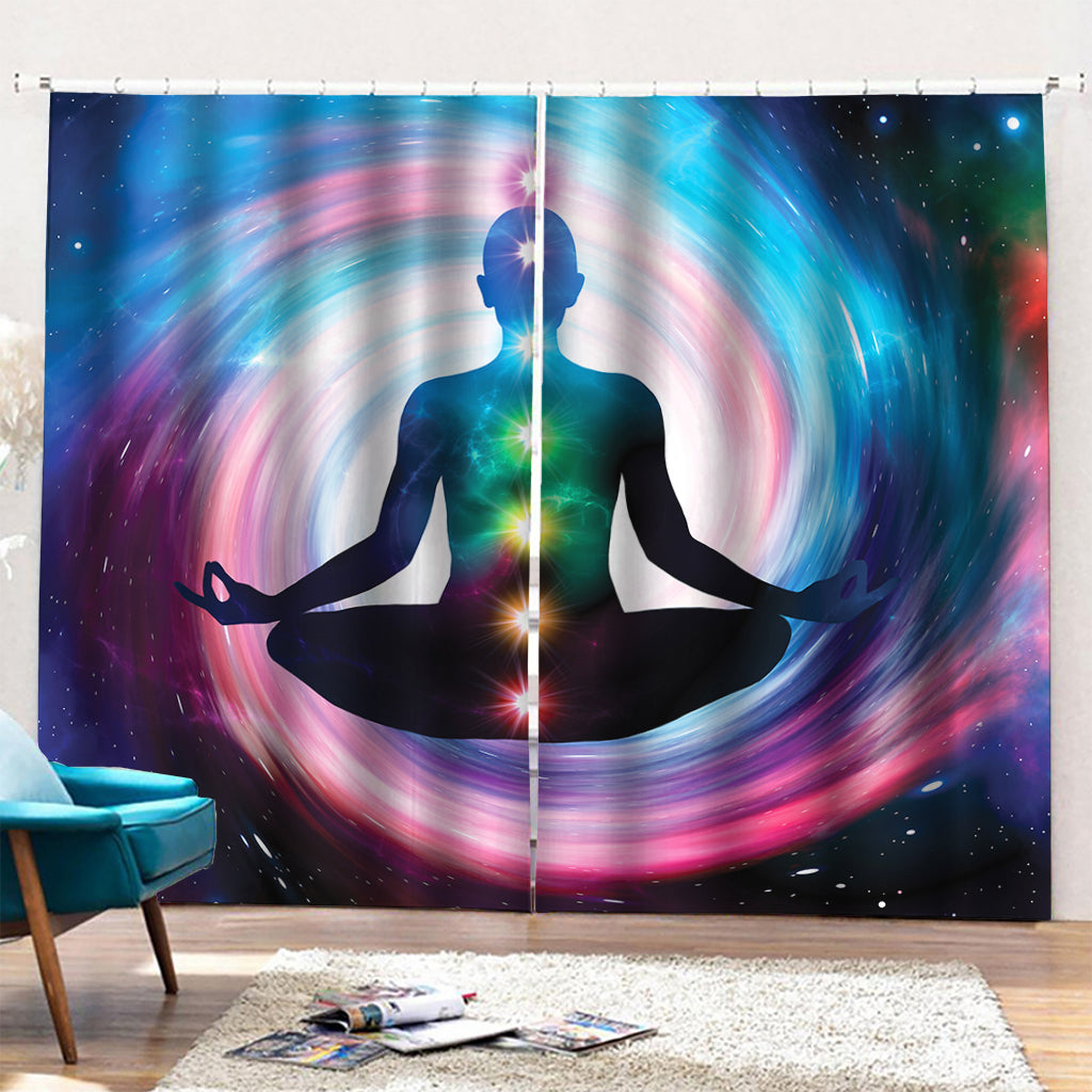 Chakras Of The Universe Print Pencil Pleat Curtains