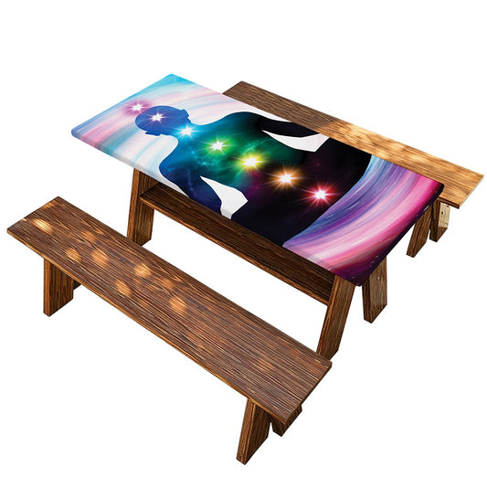 Chakras Of The Universe Print Picnic Table Cover