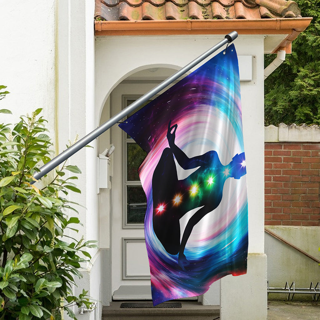 Chakras Of The Universe Print Polyester Flag