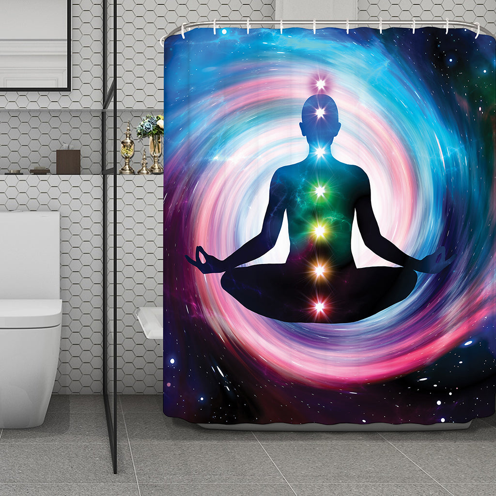 Chakras Of The Universe Print Polyester Shower Curtain