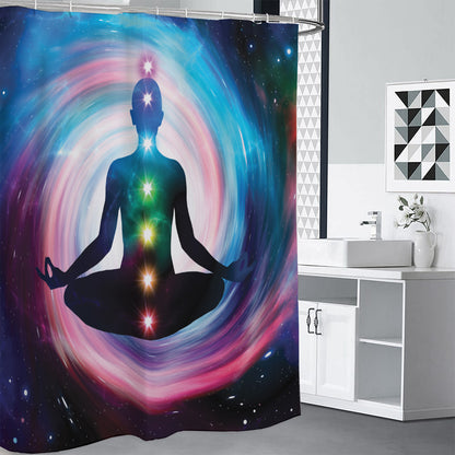 Chakras Of The Universe Print Premium Shower Curtain