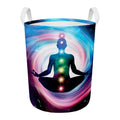 Chakras Of The Universe Print Round Laundry Basket