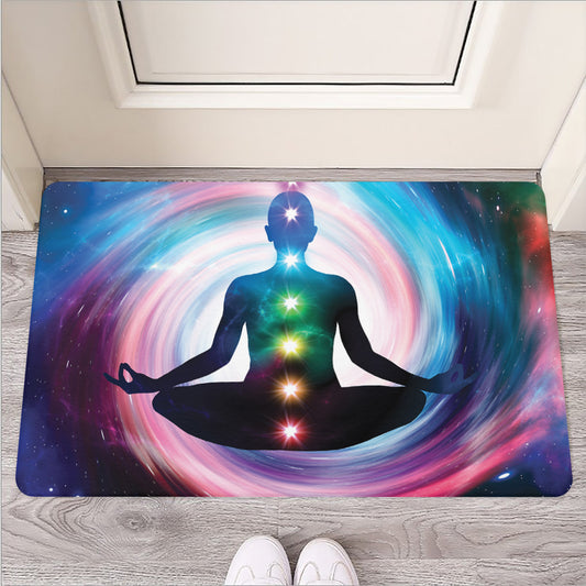 Chakras Of The Universe Print Rubber Doormat