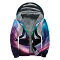 Chakras Of The Universe Print Sherpa Lined Zip Up Hoodie