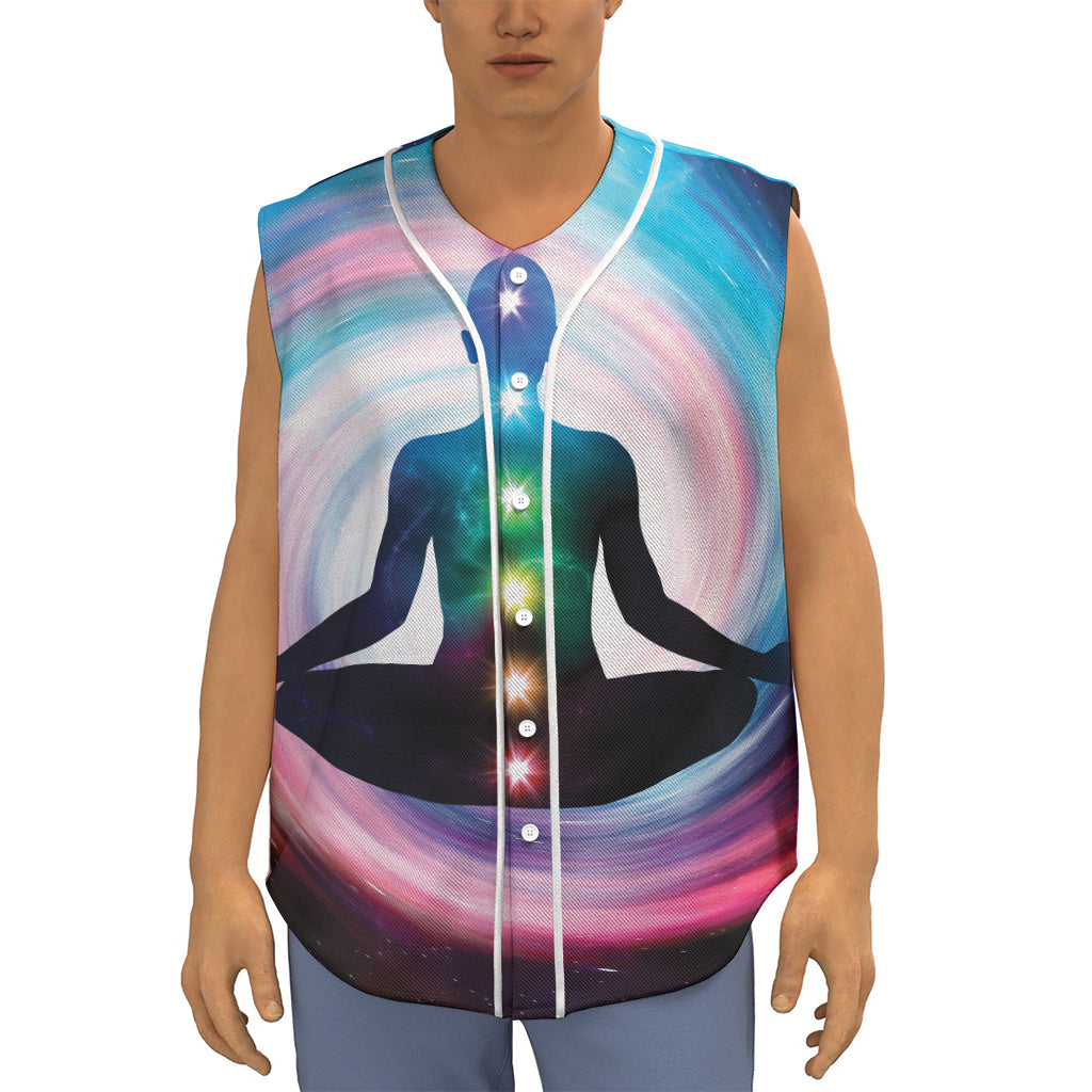 Chakras Of The Universe Print Sleeveless Baseball Jersey