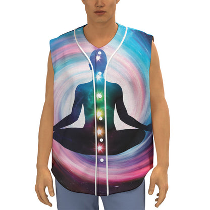 Chakras Of The Universe Print Sleeveless Baseball Jersey