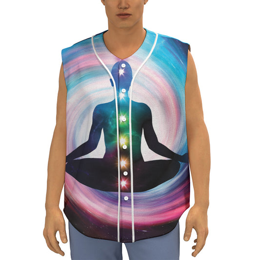 Chakras Of The Universe Print Sleeveless Baseball Jersey