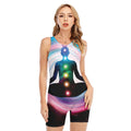 Chakras Of The Universe Print Sleeveless One Piece Swimsuit